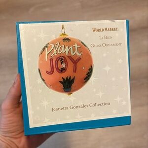 World Market Glass Ornament - Plant Joy